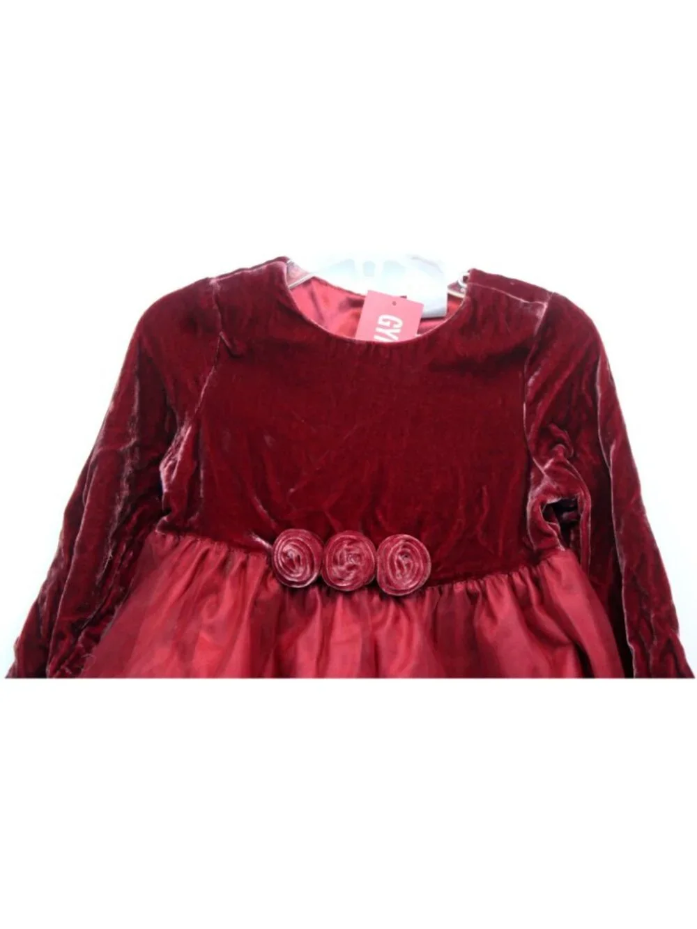 2005 Gymboree Holiday Traditions Red Dress sz 3 Velvet Tulle Rosettes Party Xmas